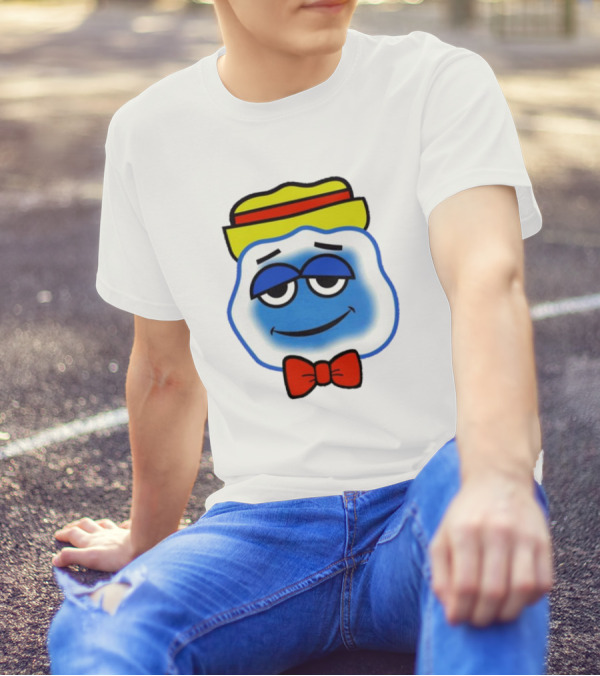 Blooo Ice Cartoon Face With Yellow Hat And Red Bowtie Cute T-Shirt