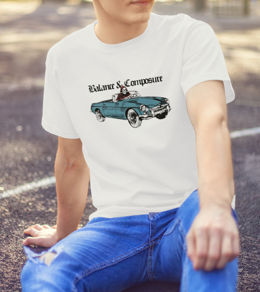Balance And Composure Grim Reaper Convertible Driver Grey Pullover T-Shirt