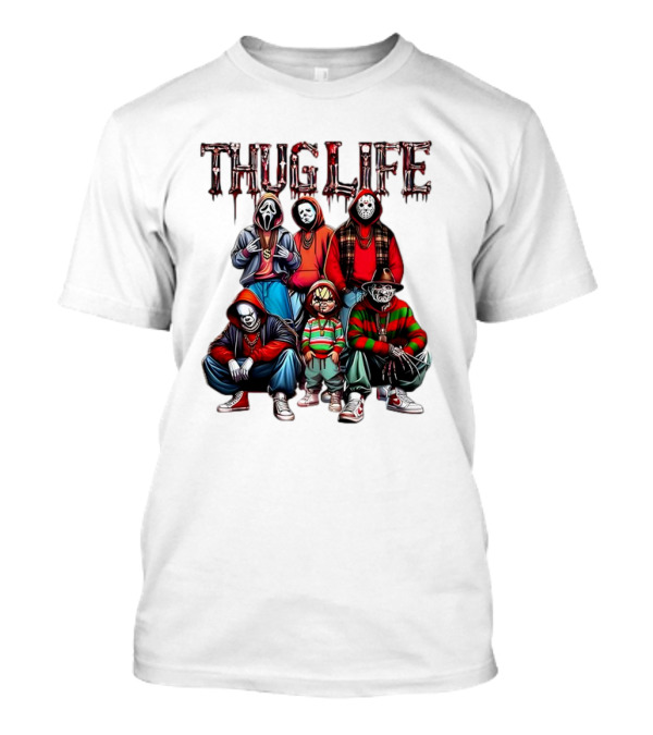 Thug Life Horror Characters Halloween T-Shirt