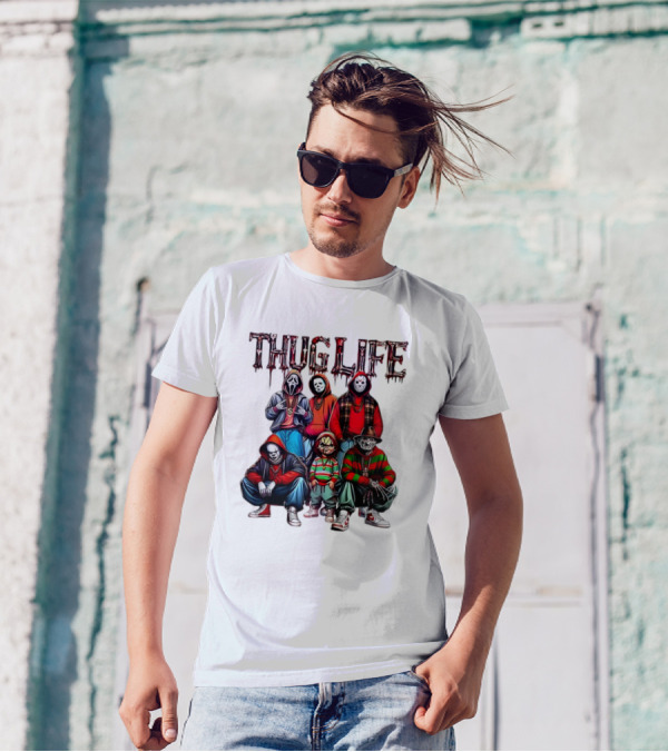 Thug Life Horror Characters Halloween T-Shirt
