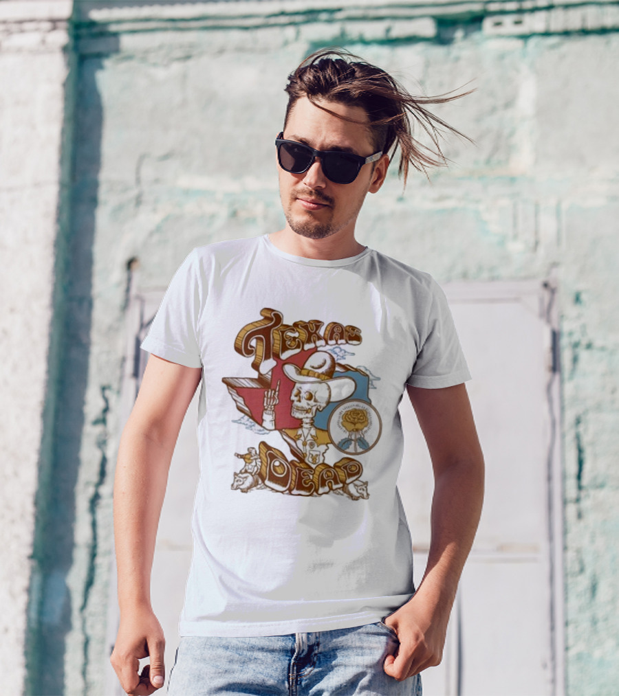 Texas Dead Skeleton Cowboy Illustration Austin, Texas T-Shirt