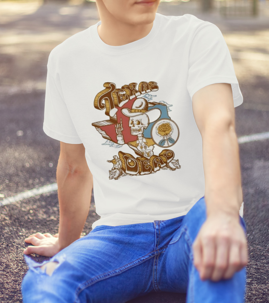 Texas Dead Skeleton Cowboy Illustration Austin, Texas T-Shirt