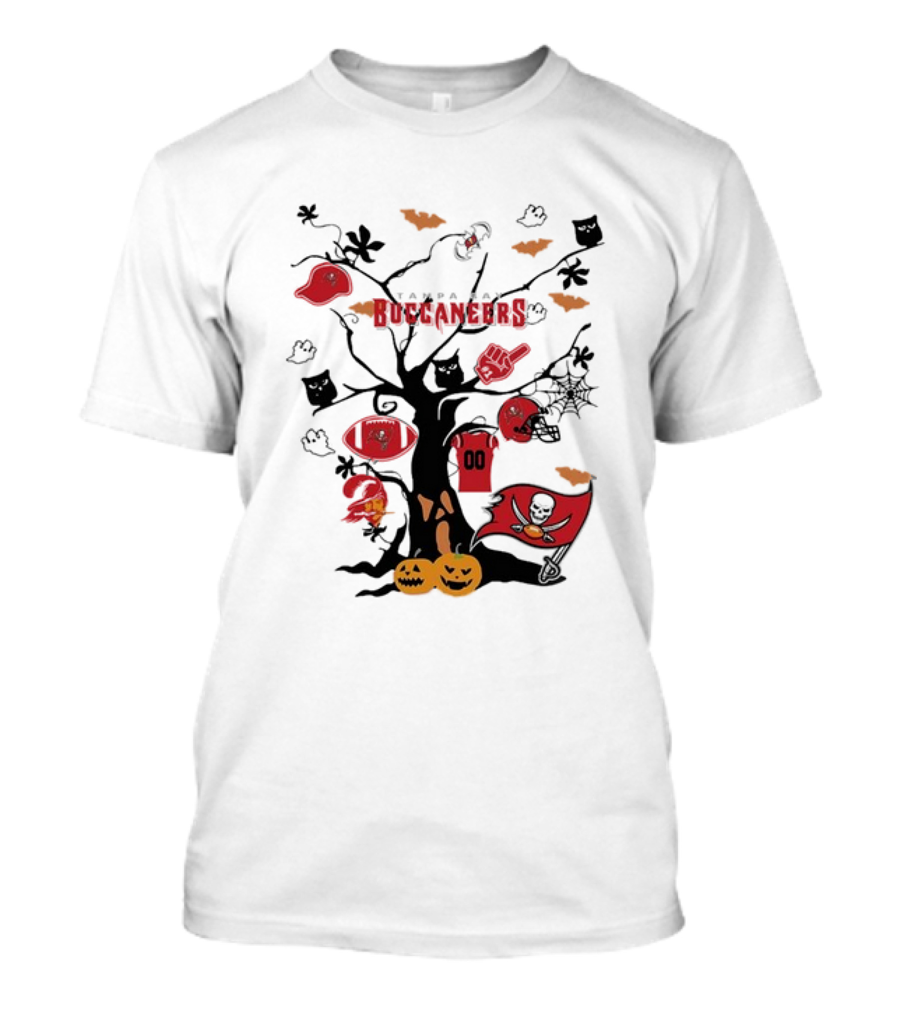 Tampa Bay Buccaneers Halloween Tree 2024 NFL Team T-Shirt