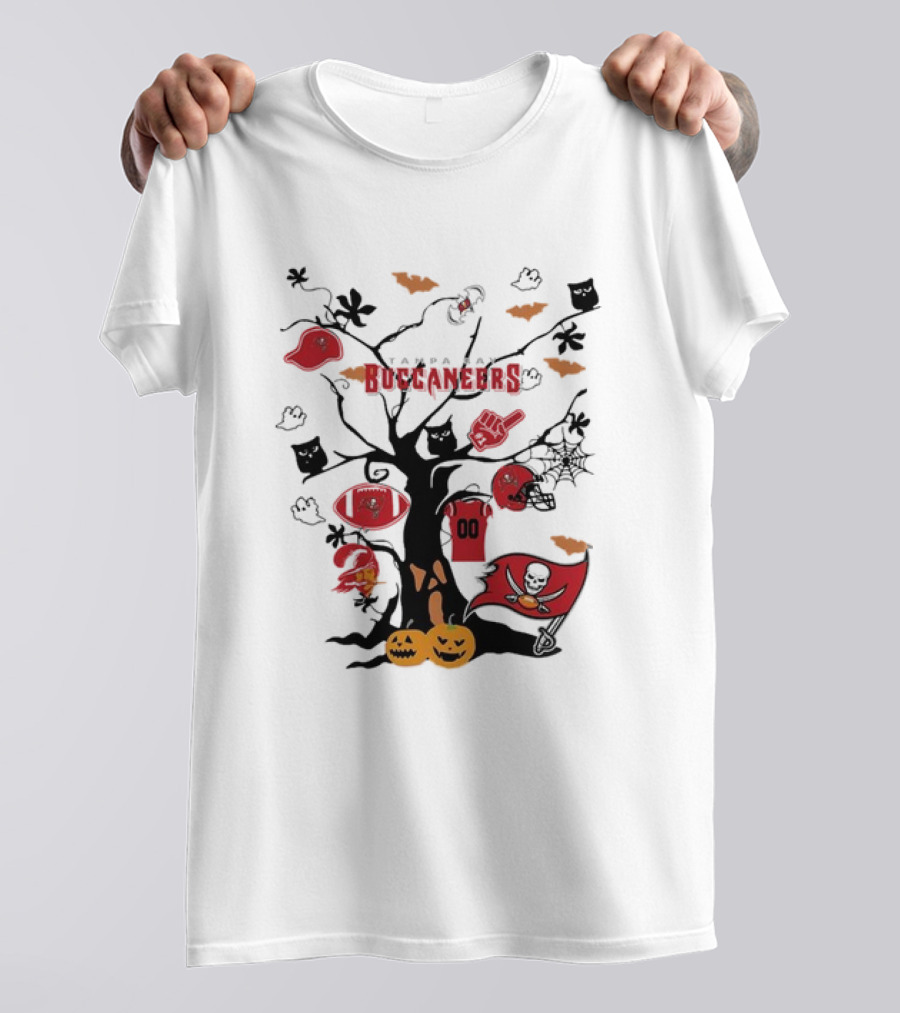 Tampa Bay Buccaneers Halloween Tree 2024 NFL Team T-Shirt
