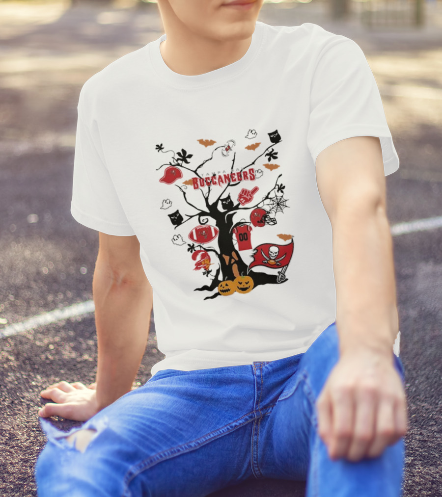 Tampa Bay Buccaneers Halloween Tree 2024 NFL Team T-Shirt