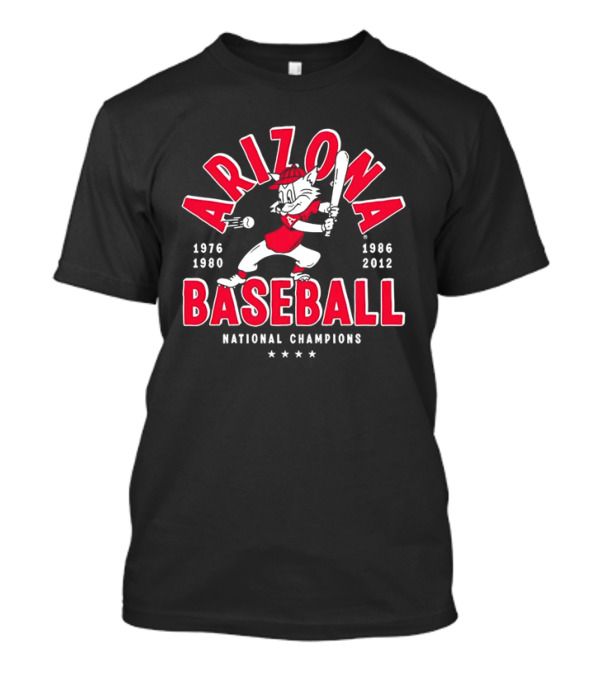 Arizona Baseball National Champions 1976 1980 1986 2012 Vintage T-Shirt