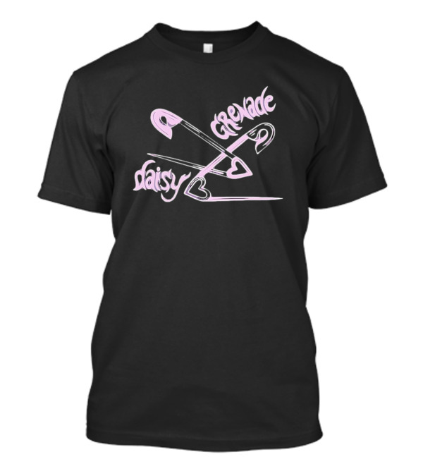 Daisy Grenade Heart Safety Pins Boyfriend Fit Girls T-Shirt