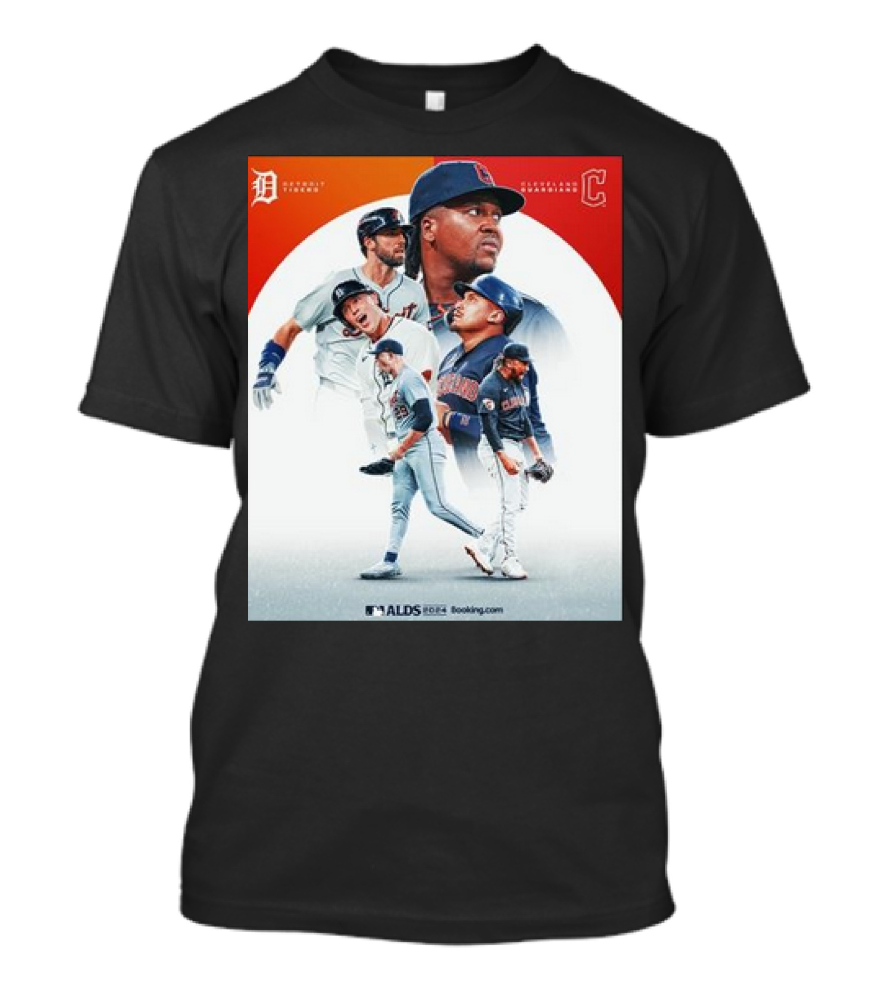Detroit Tigers Cleveland Guardians 2024 ALDS Booking.com T-Shirt