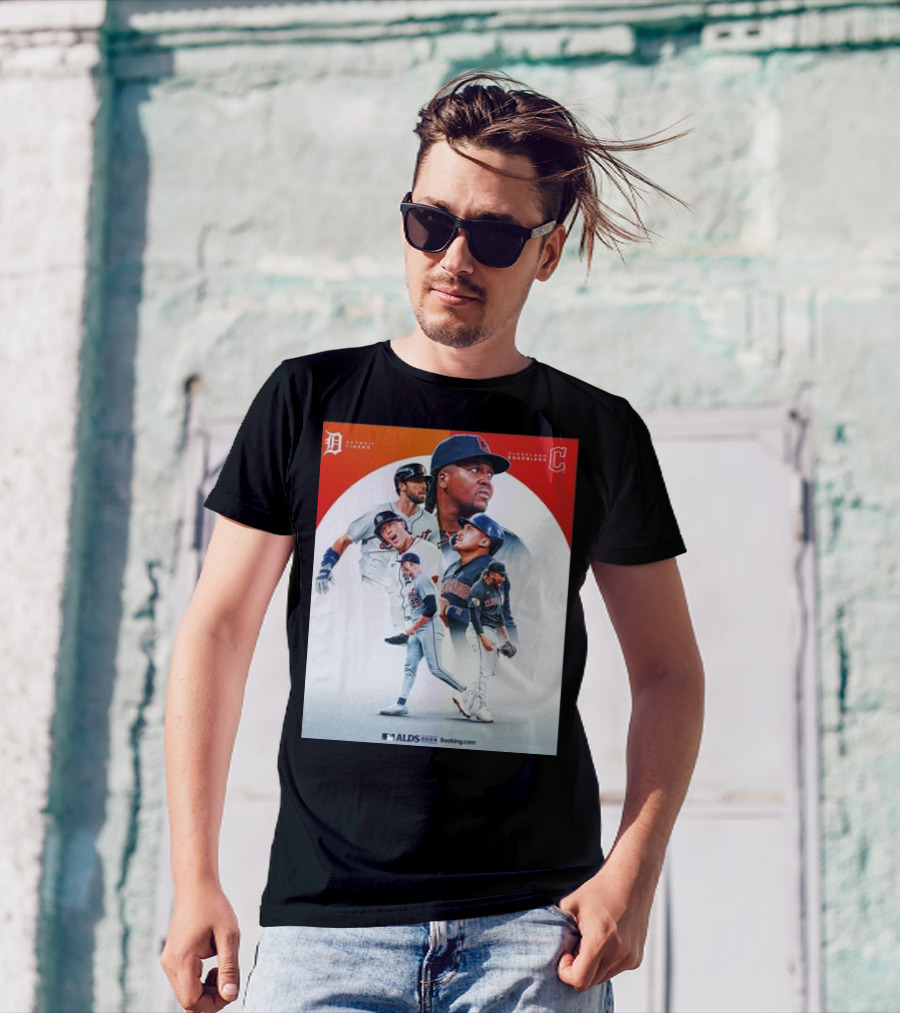 Detroit Tigers Cleveland Guardians 2024 ALDS Booking.com T-Shirt