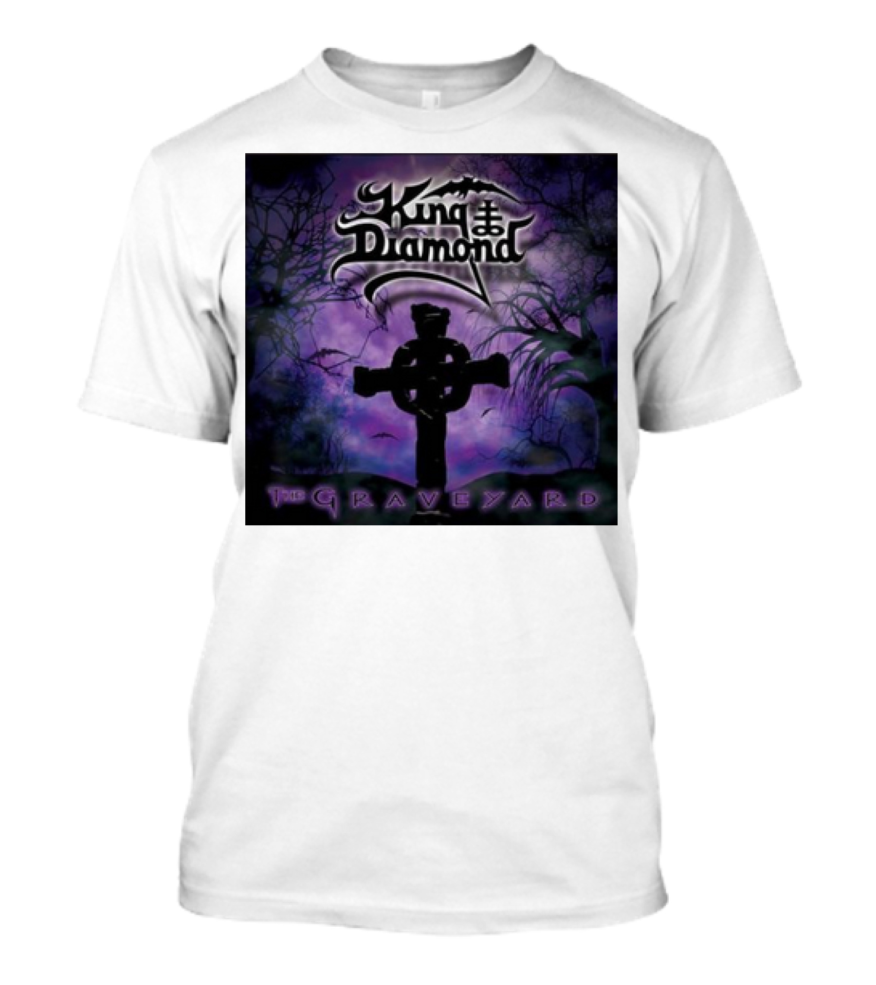 King Diamond The Graveyard Cross And Bats Purple Scene 1st November T-Shirt