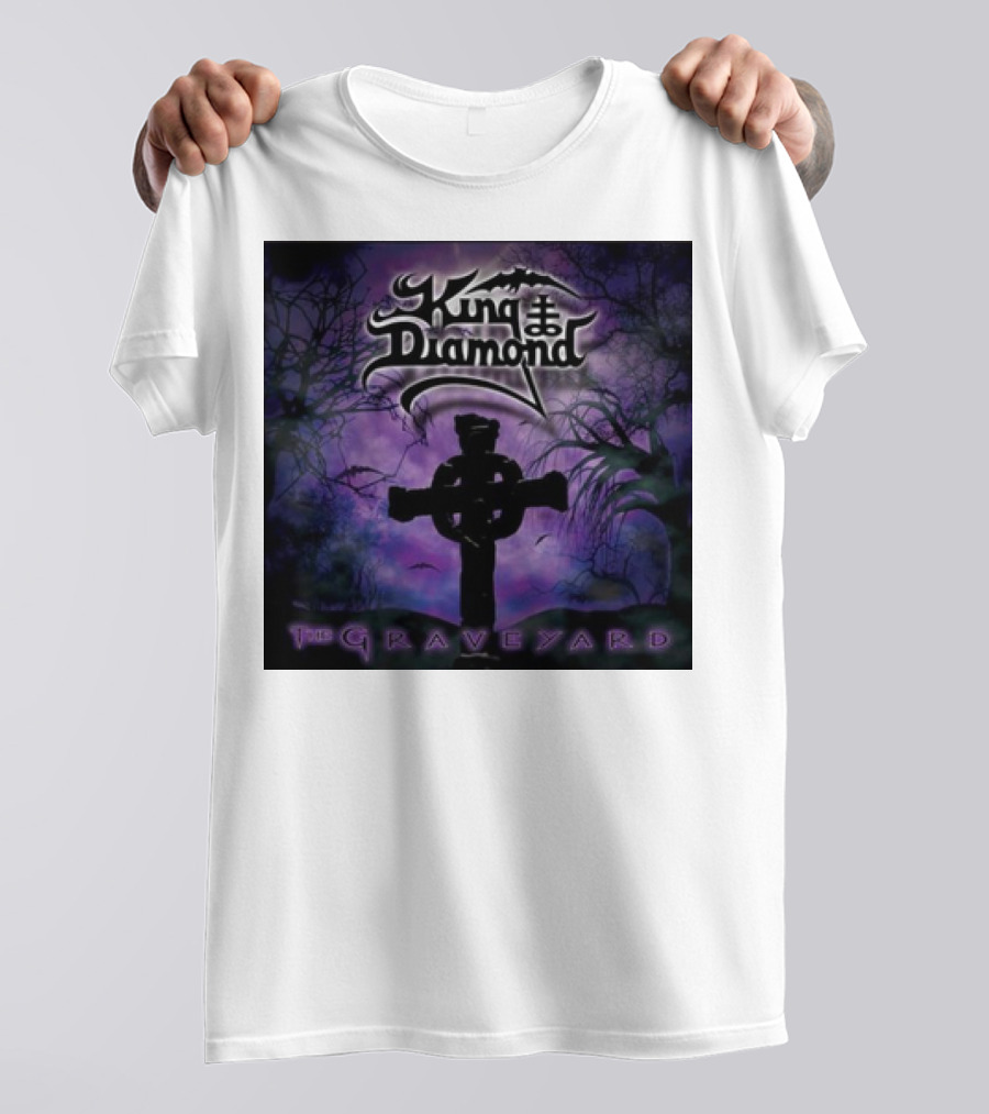King Diamond The Graveyard Cross And Bats Purple Scene 1st November T-Shirt