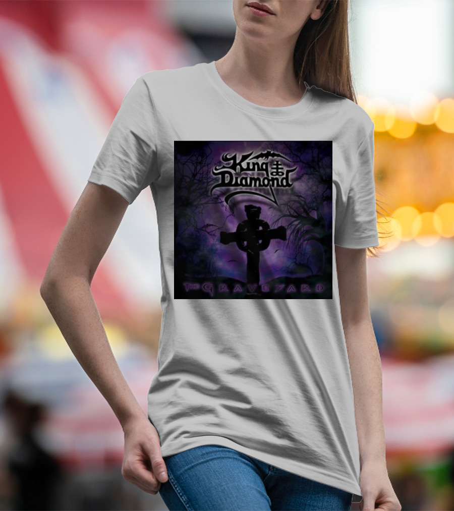 King Diamond The Graveyard Cross And Bats Purple Scene 1st November T-Shirt