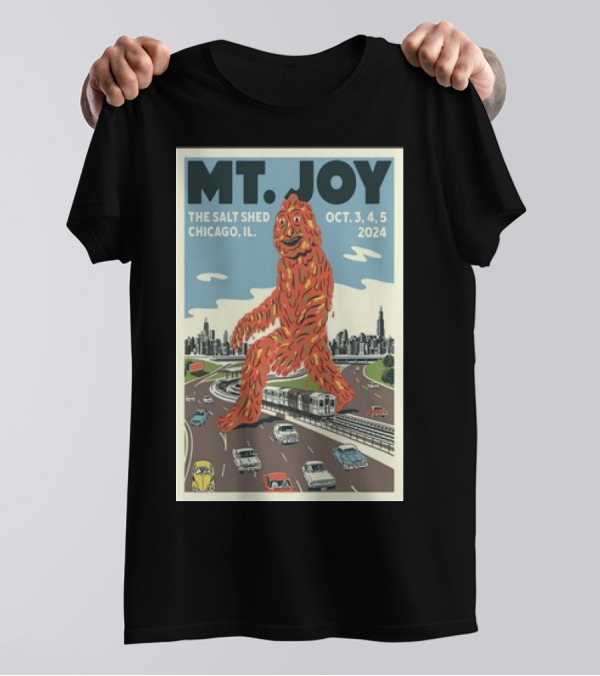 Mt. Joy The Salt Shed Chicago October 3-5 2024 Concert With City And Monster T-Shirt