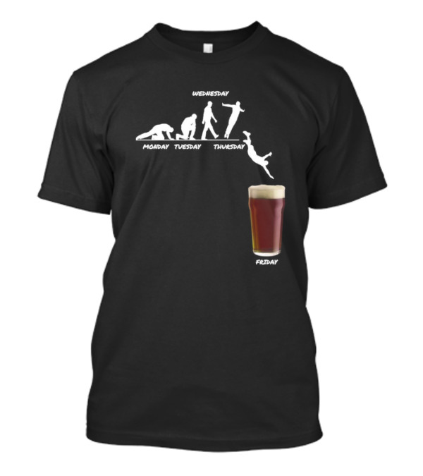 Monday Tuesday Wednesday Thursday Friday Evolution Meme T-Shirt
