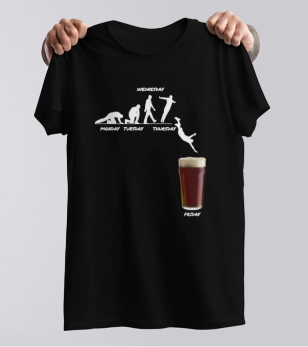 Monday Tuesday Wednesday Thursday Friday Evolution Meme T-Shirt