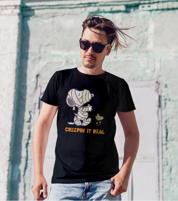 Peanuts Snoopy And Woodstock Mummy Creepin’ It Real T-Shirt