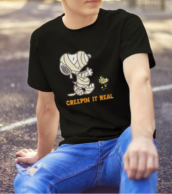 Peanuts Snoopy And Woodstock Mummy Creepin’ It Real T-Shirt