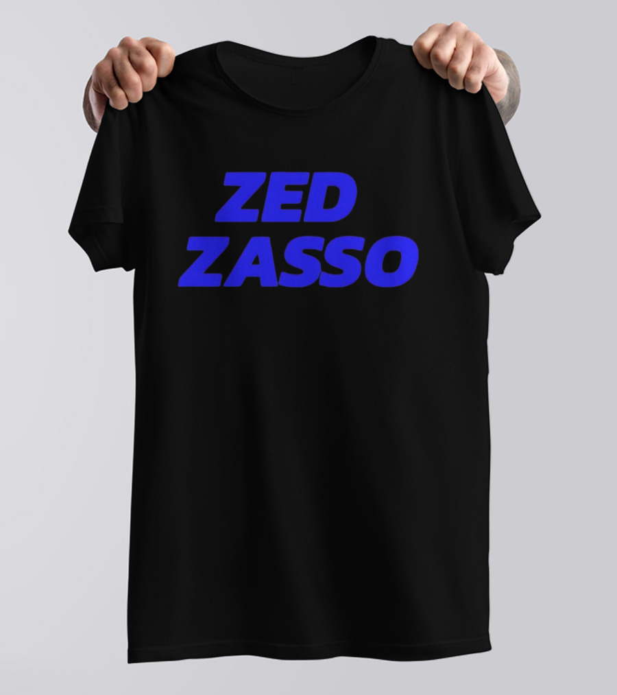 Rachel Zegler’s Zed Zasso Blue Text T-Shirt