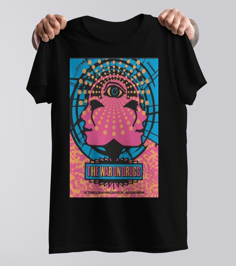 The War On Drugs October 02 2024 Vancouver BC Rogers Arena Tour Psychedelic Eye T-Shirt