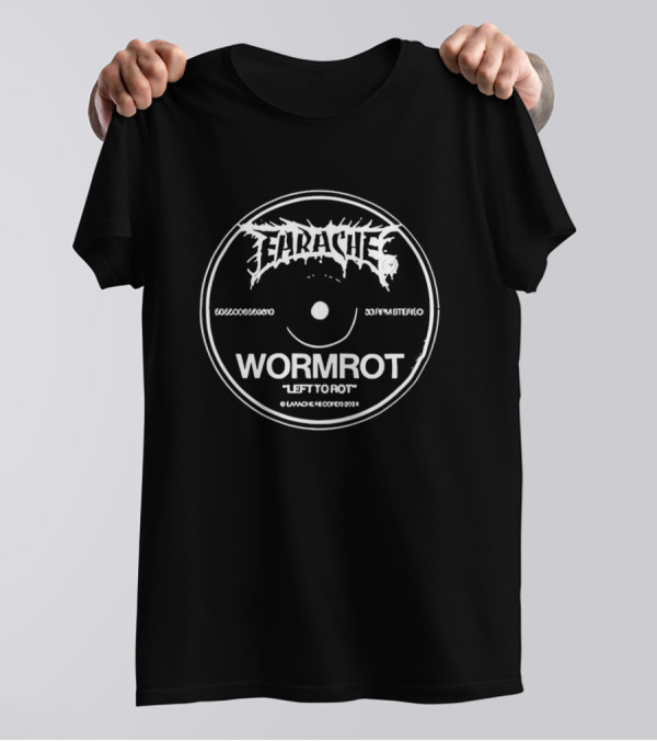 Earache Records Wormrot Left To Rot Vintage Vinyl Label T-Shirt