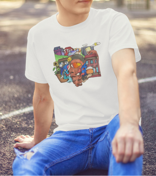 Stay Positive Bloom Thru The Pain With Urban Cityscape And Nature T-Shirt