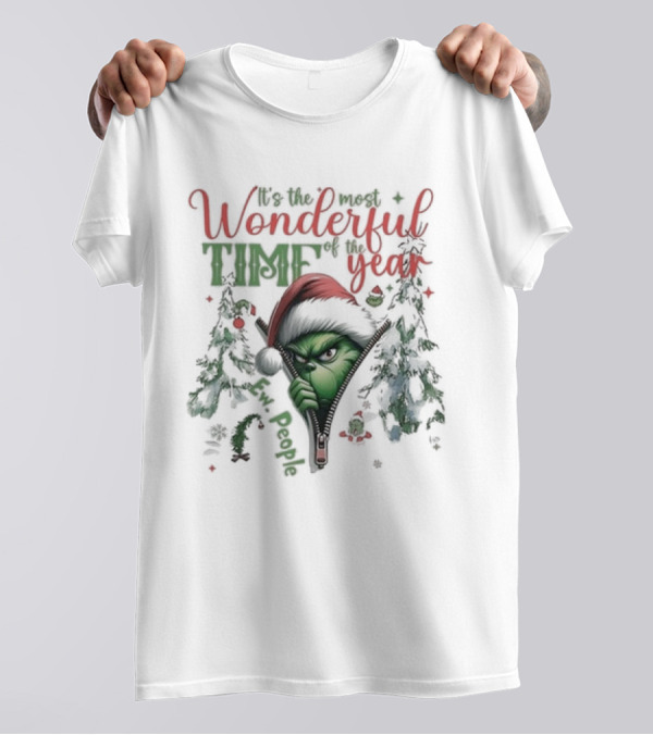 Grinch Ew People It's The Most Wonderful Time Of The Year 2024 Christmas Sneaky T-Shirt