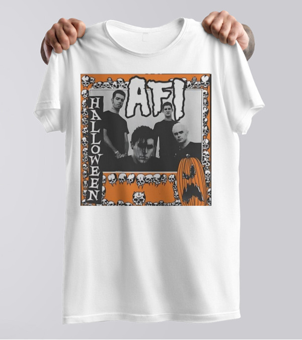 AFI Monsters Outside Halloween Skulls And Pumpkin T-Shirt