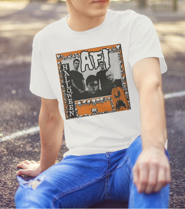 AFI Monsters Outside Halloween Skulls And Pumpkin T-Shirt