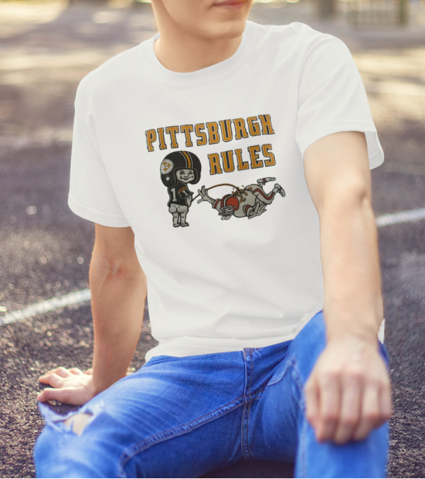 Pittsburgh Rules Steelers Peeing Cleveland Browns T-Shirt