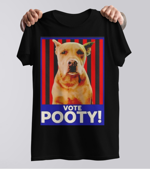 Vote Pooty Dog With Red And Black Stripes T-Shirt
