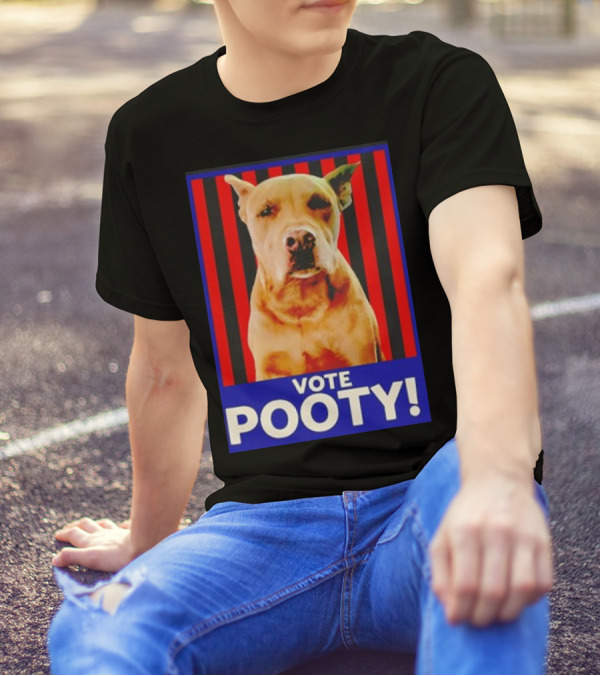 Vote Pooty Dog With Red And Black Stripes T-Shirt