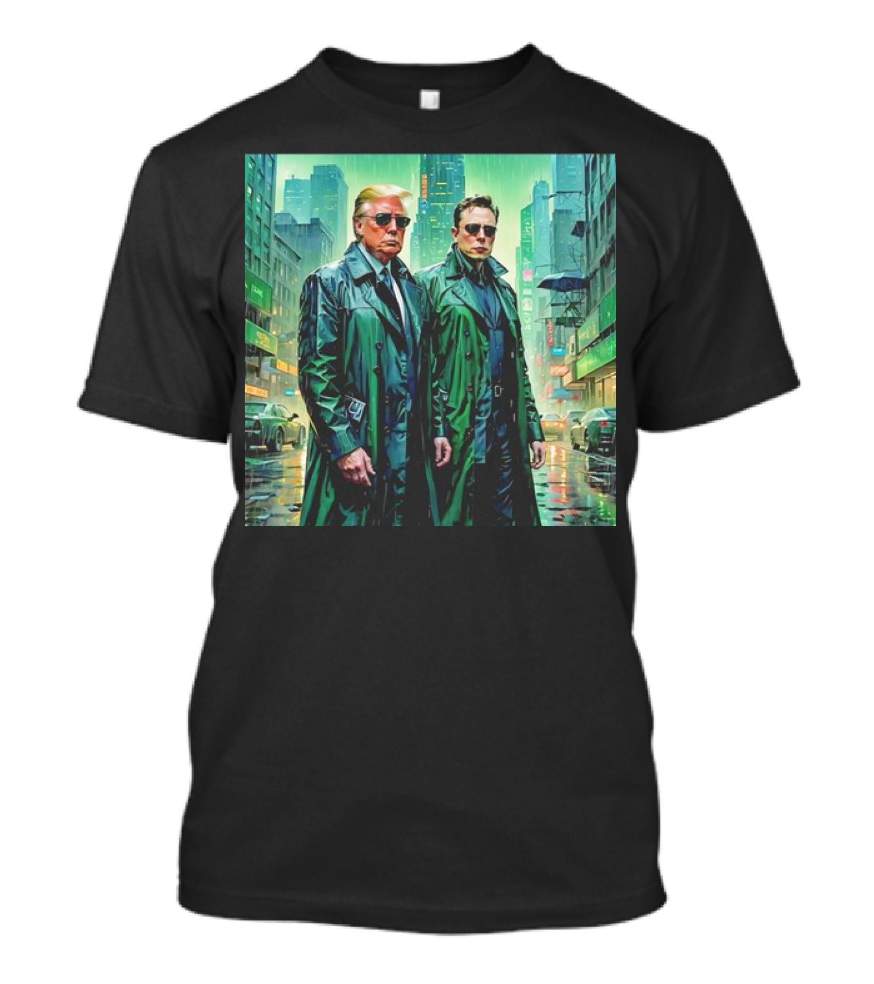Donald Trump Elon Musk In The Matrix Style Image T-Shirt