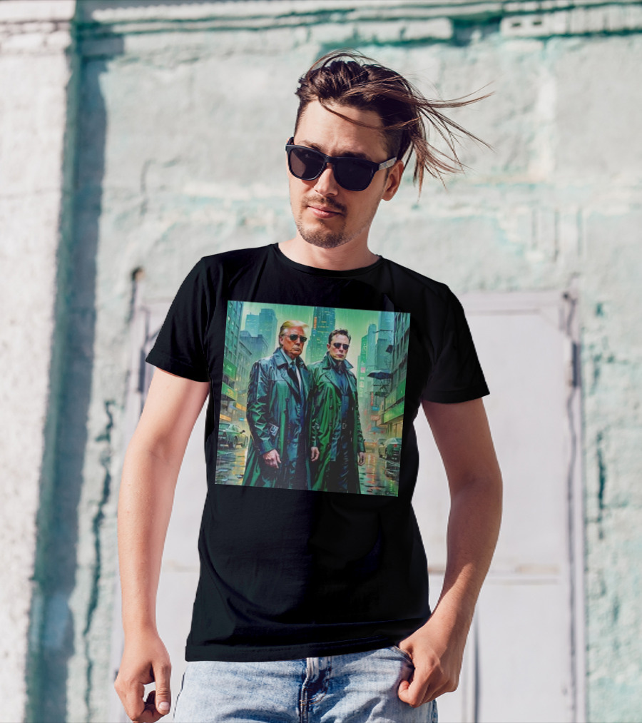 Donald Trump Elon Musk In The Matrix Style Image T-Shirt