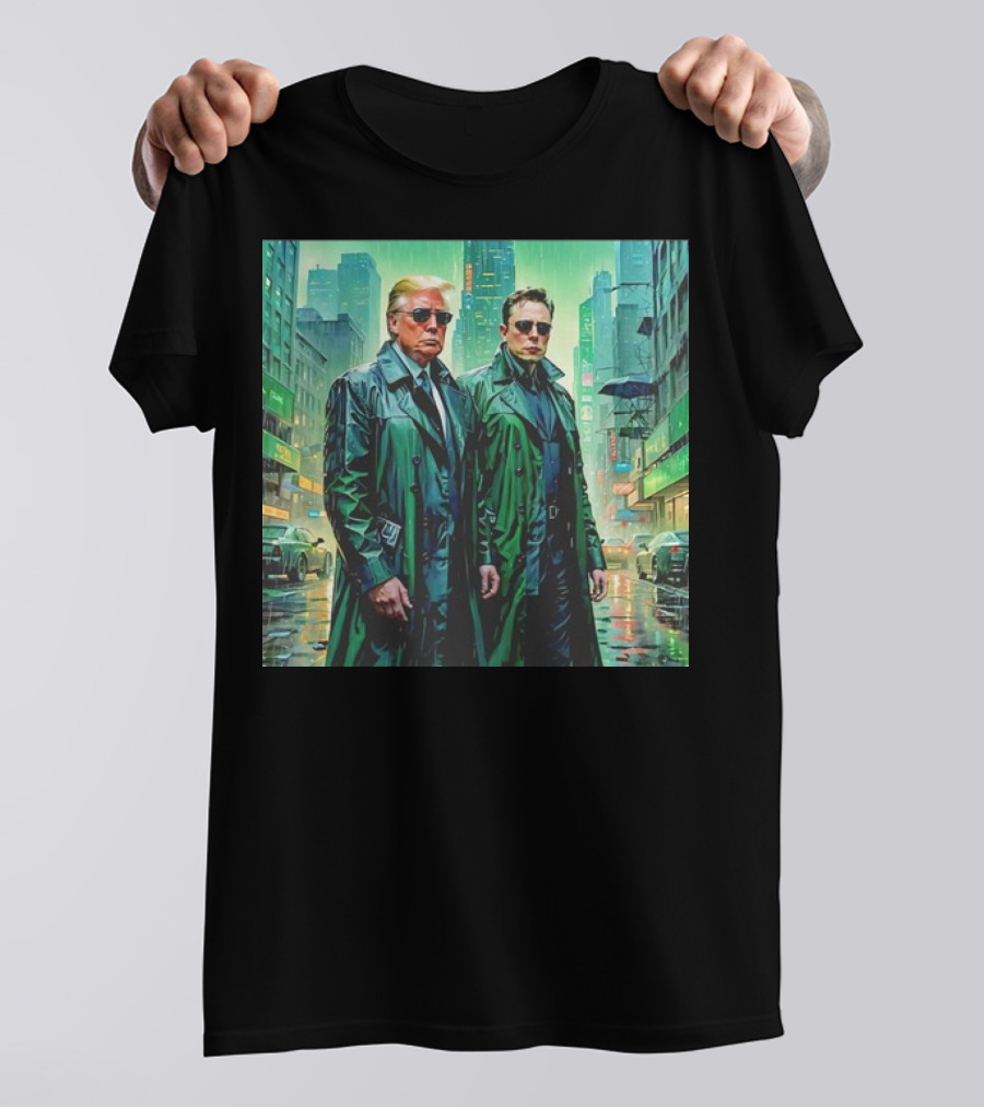 Donald Trump Elon Musk In The Matrix Style Image T-Shirt