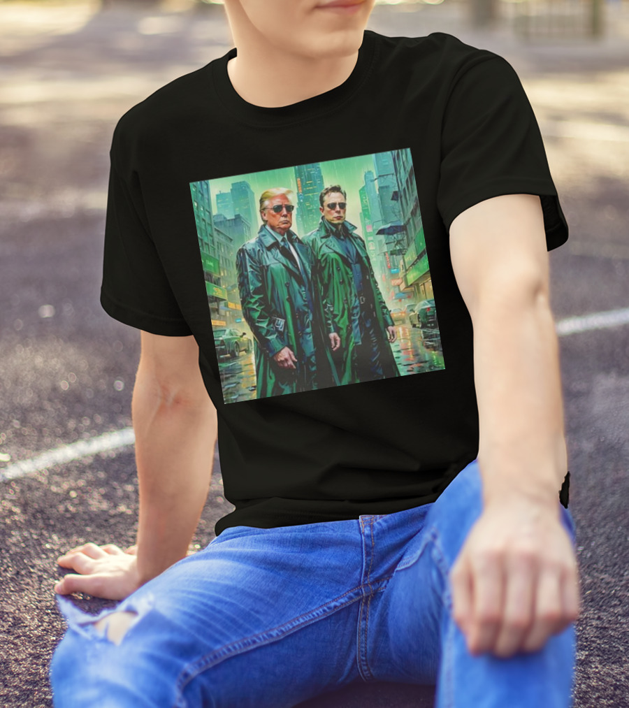 Donald Trump Elon Musk In The Matrix Style Image T-Shirt