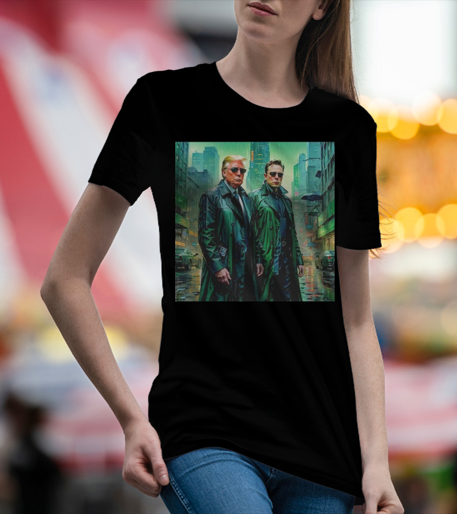 Donald Trump Elon Musk In The Matrix Style Image T-Shirt