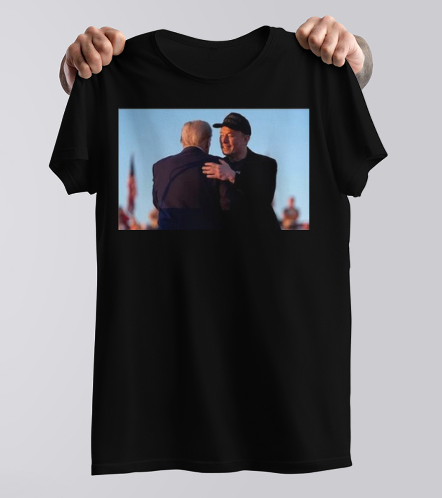 Elon Musk And Trump Hugging At Rally Dark MAGA T-Shirt