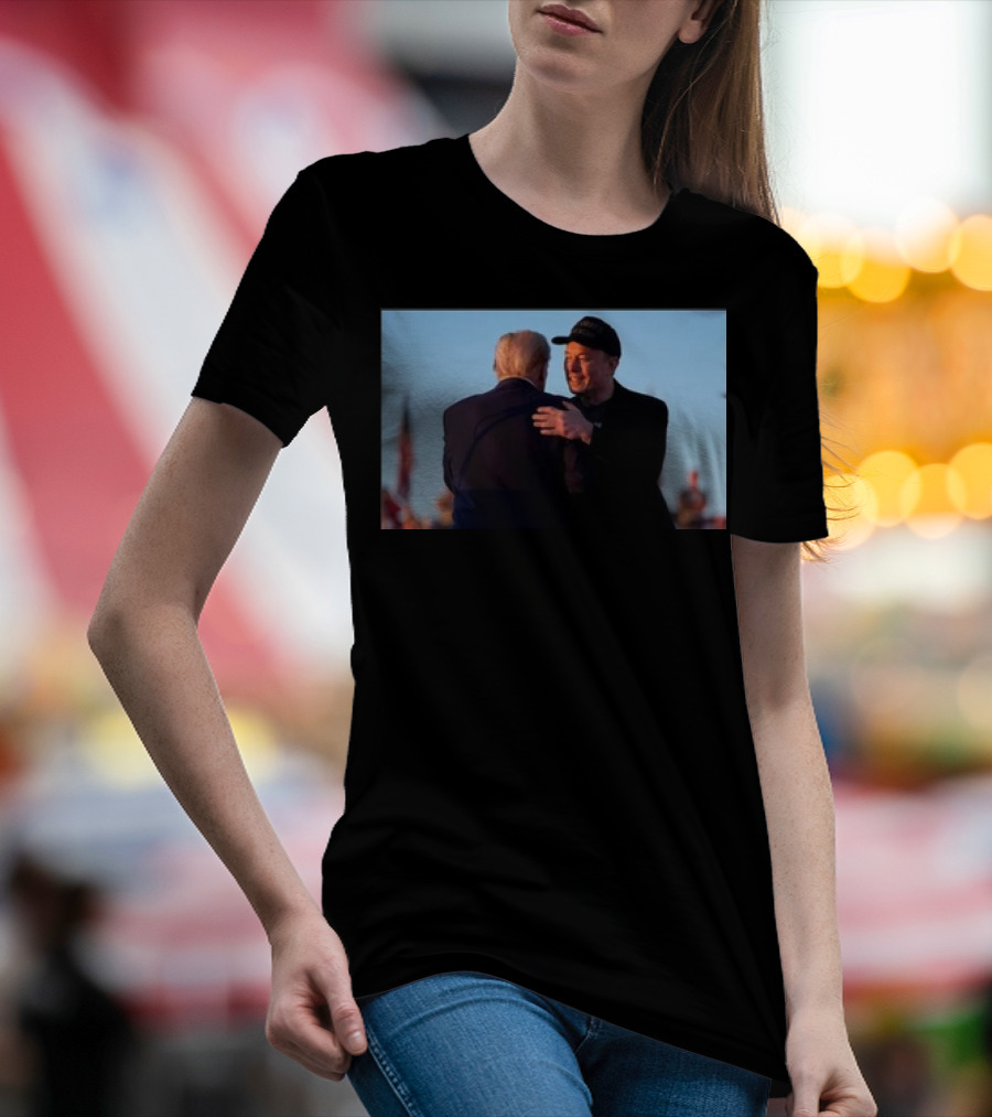 Elon Musk And Trump Hugging At Rally Dark MAGA T-Shirt