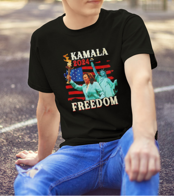 Kamala 2024 Freedom Statue Of Liberty American Flag T-Shirt