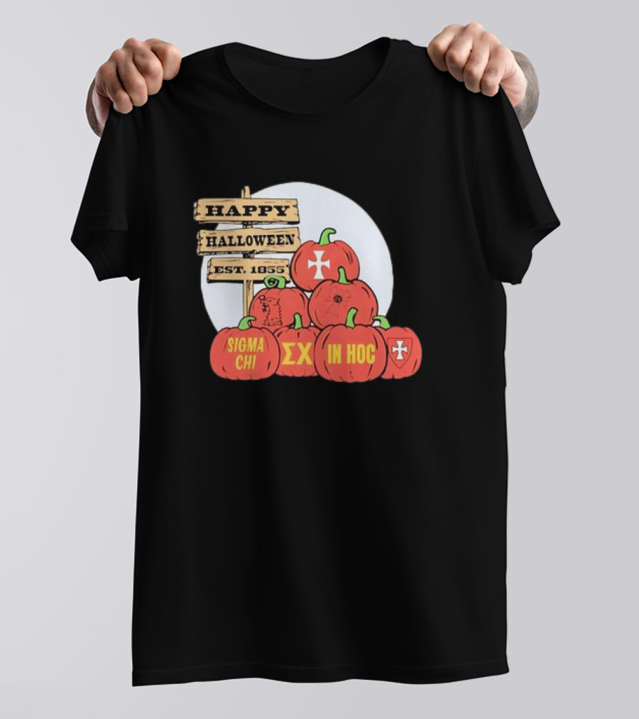 Happy Halloween 2024 Sigma Chi ΣΧ In Hoc Est. 1855 T-Shirt