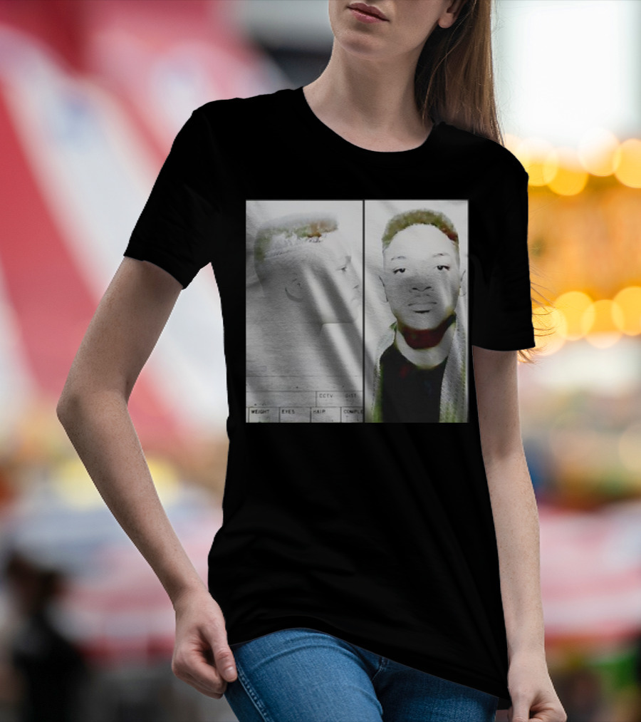 Will Smith Mugshot Style Image Dual View Portrait Text Elements T-Shirt