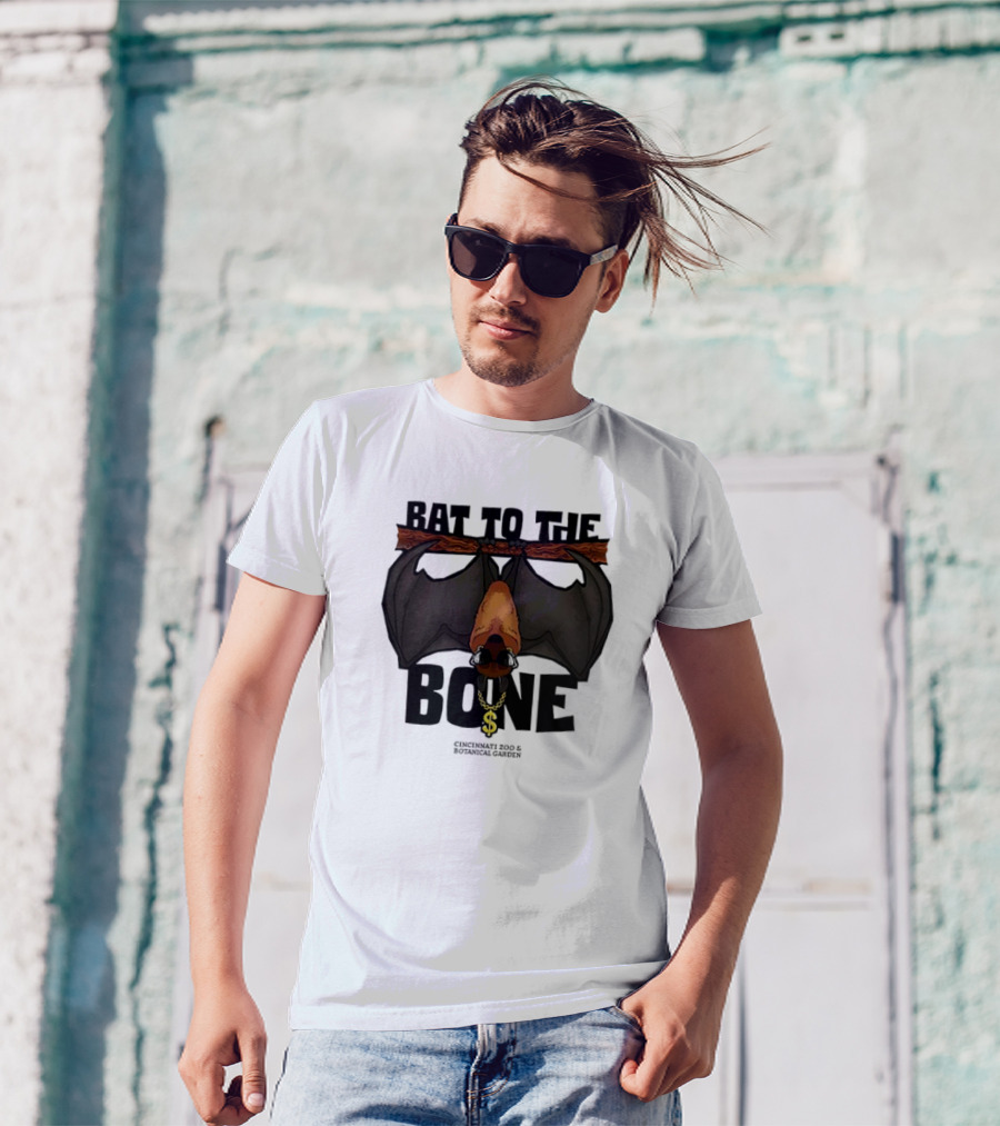 Bat To The Bone Cincinnati Zoo And Botanical Garden Bat Hanging With Dollar Sign Necklace T-Shirt