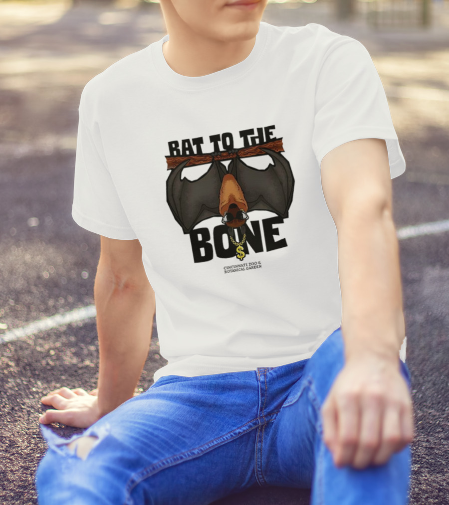 Bat To The Bone Cincinnati Zoo And Botanical Garden Bat Hanging With Dollar Sign Necklace T-Shirt