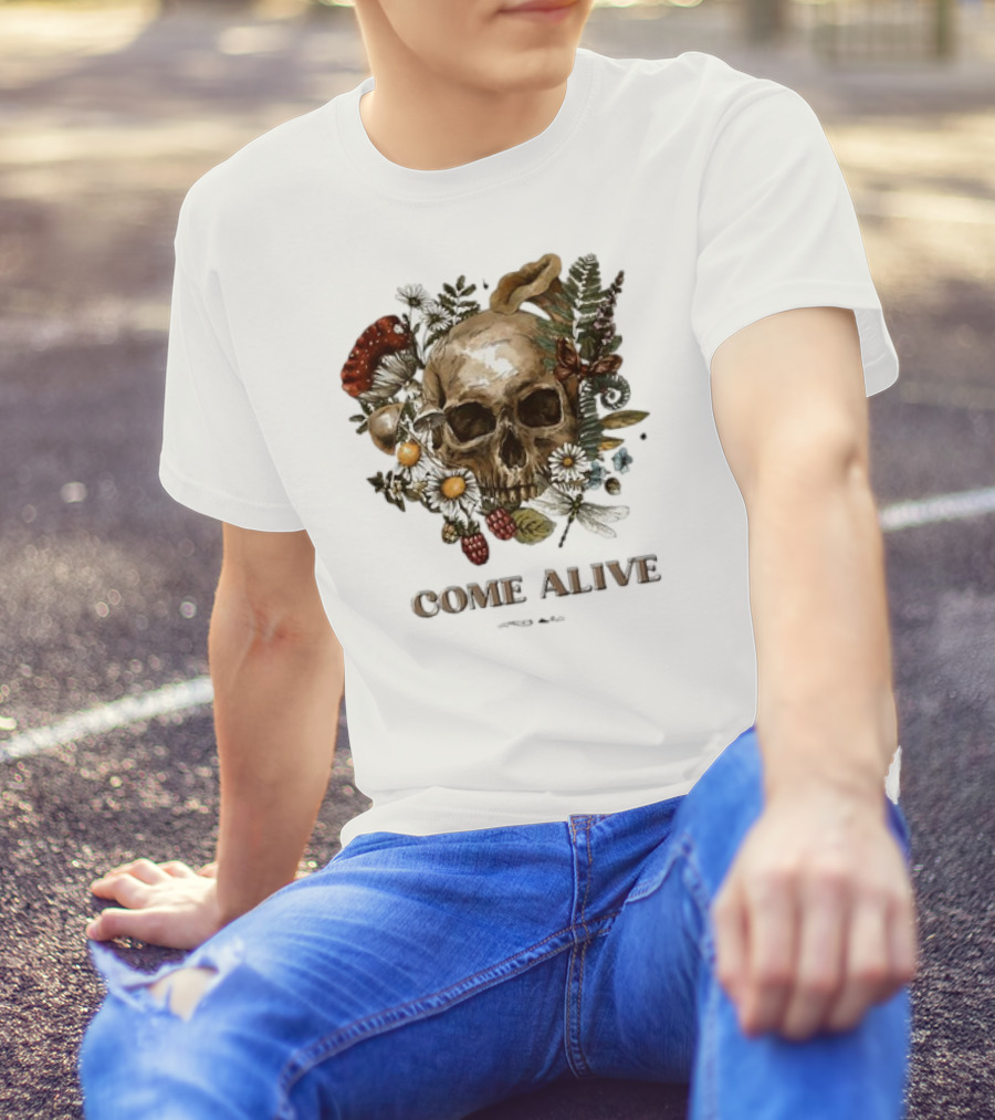 Come Alive Skull Ezekiel 37 Vintage Floral Elements T-Shirt