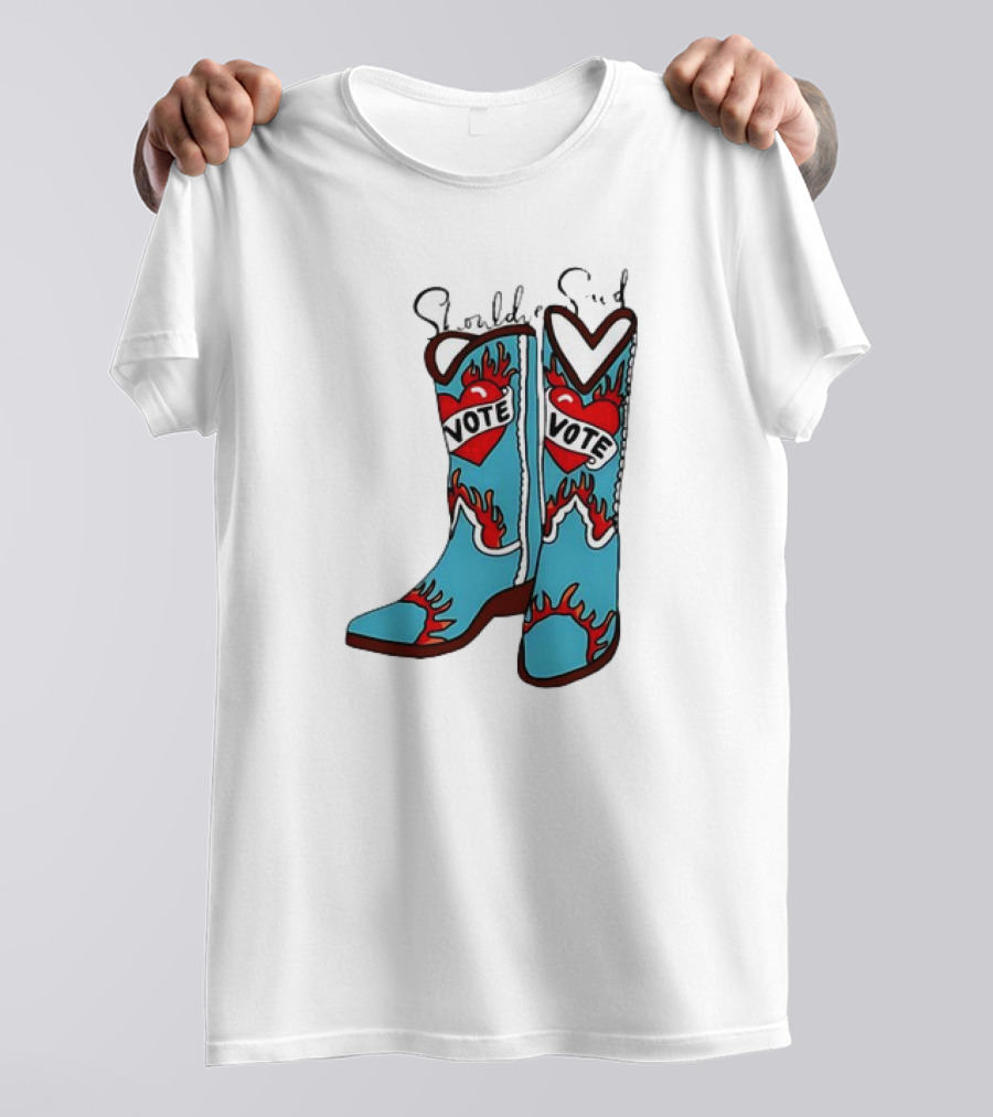 Vote In Heart Boots With Swifties For Kamala Should've Said Vote T-Shirt