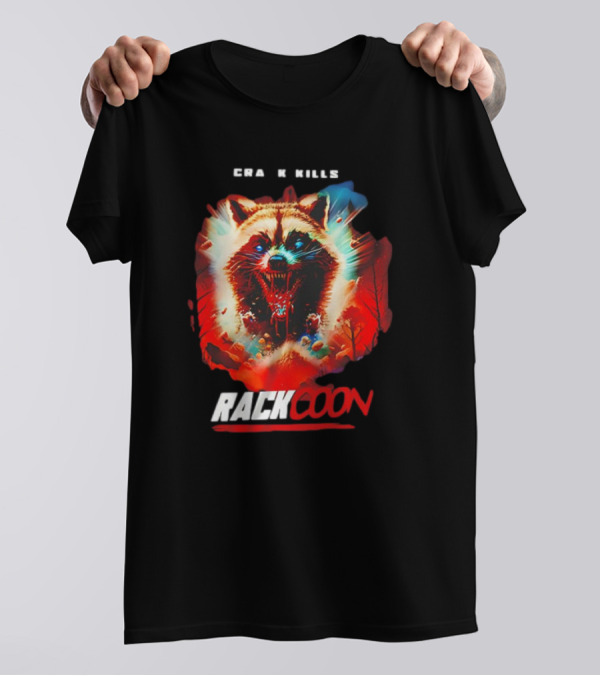Raccoon Crack Kills Movie Graphic With Intense Visuals T-Shirt