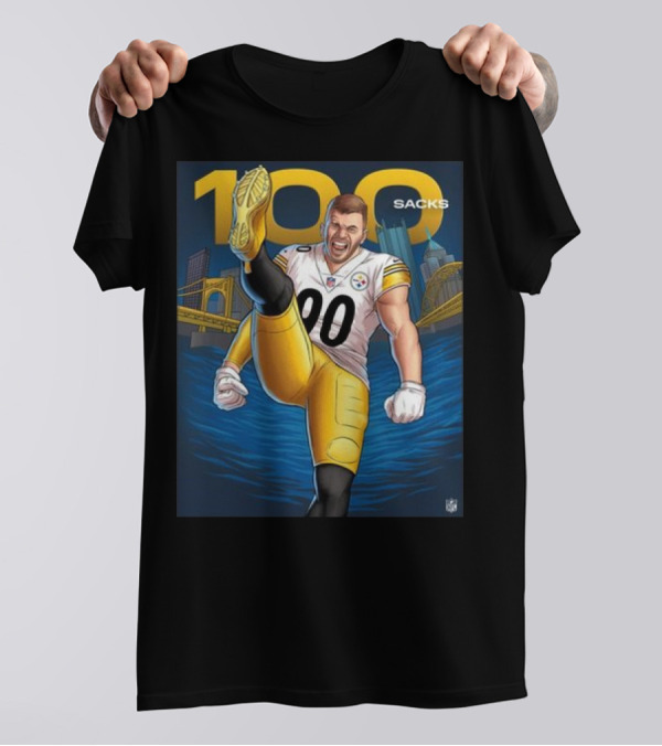 Tj Watt 100 Sacks Pittsburgh Steelers NFL Iconic Achievement T-Shirt