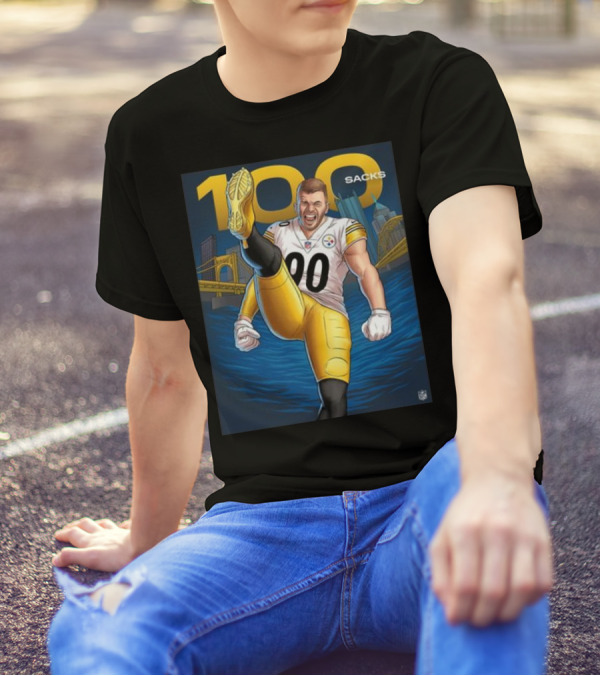 Tj Watt 100 Sacks Pittsburgh Steelers NFL Iconic Achievement T-Shirt