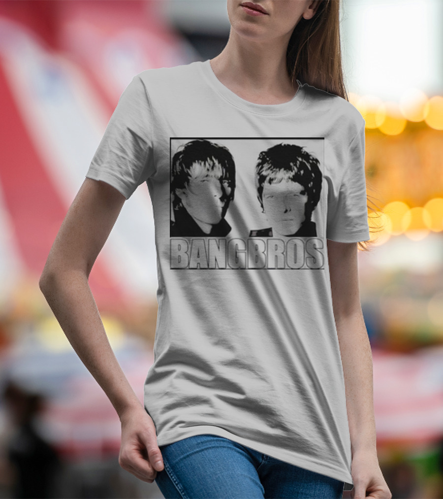 Bangbros Retro Picture Oasis Band Members Black And White Photo T-Shirt