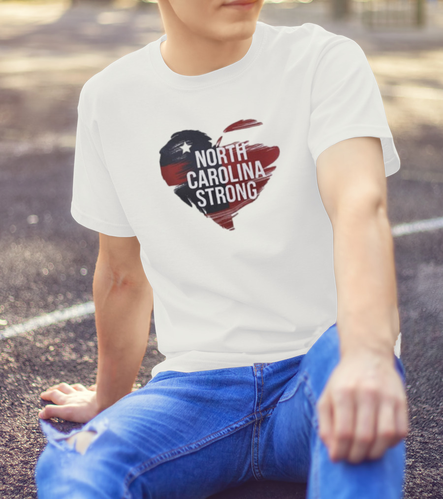 North Carolina Strong Heart Hurricane Helene T-Shirt